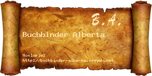 Buchbinder Alberta névjegykártya